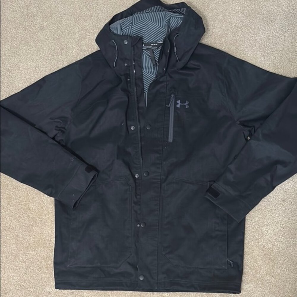Under Armour Black ColdGear Infrared Jacket, Water-Resistant Material, Sz Medium